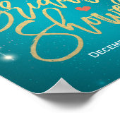 ターコイズストリングライトブライダルシャワーウェルカムサイン ポスター (角)