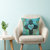 ターコイズストーンウィズィアハートホーム名前をカスタムする クッション (椅子)