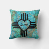 ターコイズストーンウィズィアハートホーム名前をカスタムする クッション (裏面)