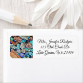 ターコイズストーンズと宝石ティール(緑がかった色) ラベル (インサイチュ)