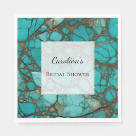 ターコイズストーンズブライダルシャワー スタンダードランチョンナプキン