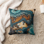 ターコイズストーンルックジオードマーブル クッション (ブランケット)