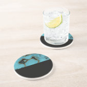 ターコイズストーン金ゴールドとブラック コースター (側面)