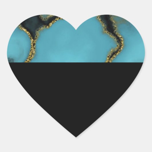 ターコイズストーン金ゴールドとブラック ハートシール (正面)