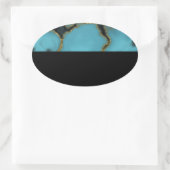 ターコイズストーン金ゴールドとブラック 楕円形シール (バッグ)