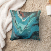 ターコイズストーン銅石大理石渦巻き液体 クッション (ブランケット)