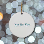 ターコイズスノーフレークオンホワイト セラミックオーナメント