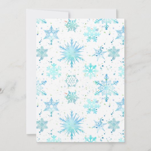ターコイズスノーフレークニューイヤーオープンハウス招待状 招待状 (裏面)