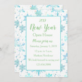 ターコイズスノーフレークニューイヤーオープンハウス招待状 招待状 (正面/裏面)