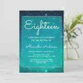 ターコイズスパークルアンダーザスターズ18誕生日 招待状 (スタンド正面)