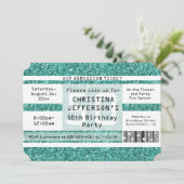 ターコイズスパークル 50歳誕生日パーティー券 招待状 (スタンド正面)