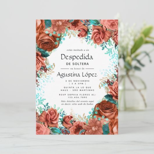 ターコイズスペインのとサンゴフローラバチェロレッテ 招待状 (スタンド正面)