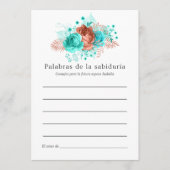 ターコイズスペインのアンドコーラルフローラブライダルアドバイス アドバイスカード (正面)