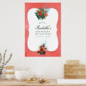 ターコイズスペインのアンドコーラルブライダルシャワーウェルカム ポスター (キッチン)