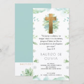 ターコイズスペインのグリーンバプテスマのブックマークの恩恵 サンキューカード (正面/裏面)