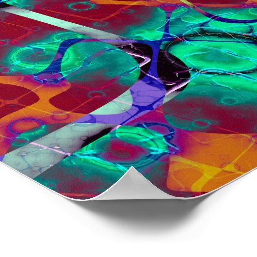 ターコイズスロッジパターン ポスター (角)