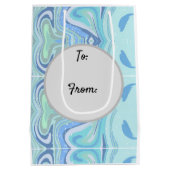 ターコイズスワーズ抱き枕のカスタマイズ ミディアムペーパーバッグ (裏面)