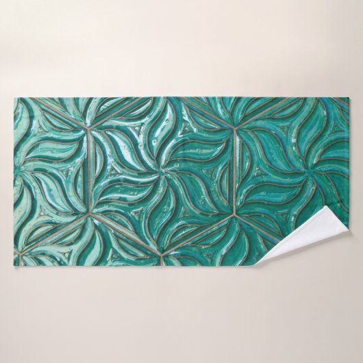ターコイズセラミックタイル壁テクスチャ要旨要約、archit バスタオル (バスタオル)