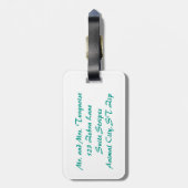 ターコイズゼブラストライプラゲッジタグ ラゲッジタグ (裏面縦)