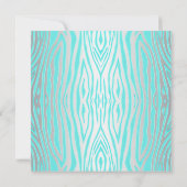 ターコイズゼブラハイヒールキンチェアニェラ 15歳の誕生日パーティー 招待状 (裏面)