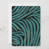 ターコイズゼブラ柄のウェディング 招待状 (裏面)