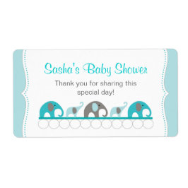 ターコイズゾウのシャワー水のボトルまたは好意 ラベル