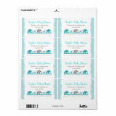 ターコイズゾウのシャワー水のボトルまたは好意 ラベル (フルシート)