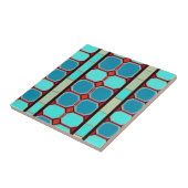 ターコイズタイル上の赤ベージモザイク タイル (側面)