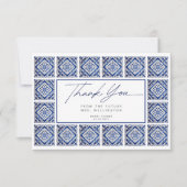 ターコイズタイル イタリアン メディテレーニアン ブライダルシャワー サンキューカード (正面)