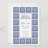 ターコイズタイル イタリアン メディテレーニアン ブライダルシャワー 招待状 (正面)