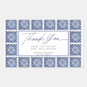 ターコイズタイル イタリアン メディテレーニアン ブライダルシャワー 長方形シール (正面)