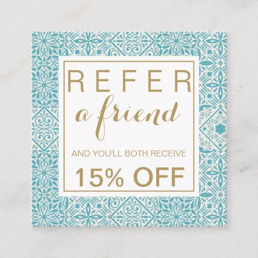 ターコイズタイル(四角い参照カード) スクエア名刺 (正面)