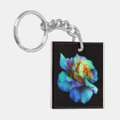 ターコイズタイ染色バラキーチェーン キーホルダー (正面左)