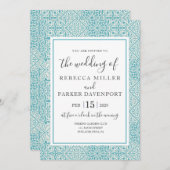 ターコイズタスペインのイル結婚式招待状 招待状 (正面/裏面)