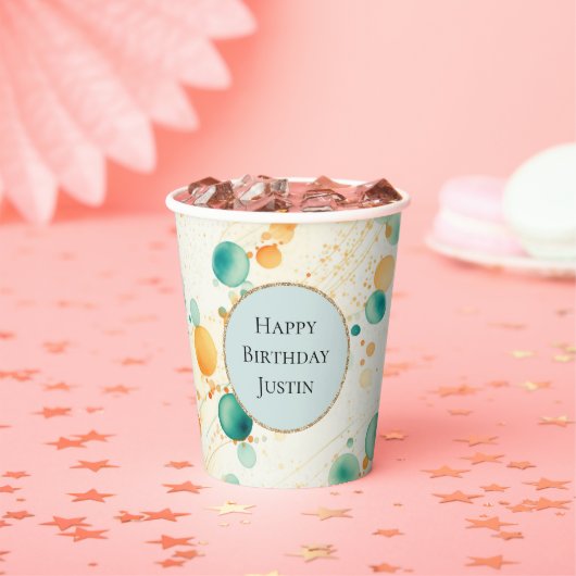 ターコイズタンゲリンサークル 紙コップ (インサイチュ)