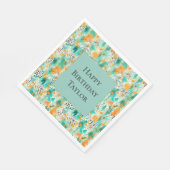 ターコイズタンゲリンゼブラ抽象芸術 スタンダードランチョンナプキン (角)