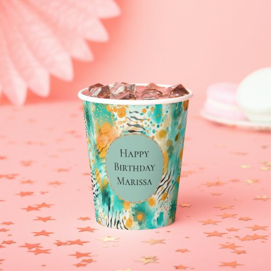 ターコイズタンゲリンゼブラ 紙コップ (インサイチュ)