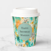 ターコイズタンゲリンゼブラ 紙コップ (正面)