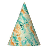 ターコイズタンゲリン動物抽象芸術誕生日 パーティーハット (左)