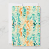 ターコイズタンゲリン動物抽象芸術誕生日 招待状 (裏面)
