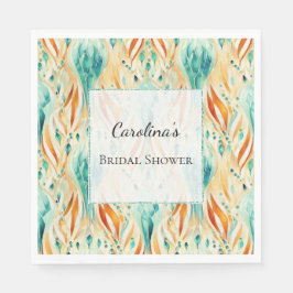 ターコイズタンゲリン抽象芸術ジュエルブライダルシャワー スタンダードランチョンナプキン