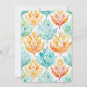 ターコイズタンゲリン抽象芸術フローラホワ結婚イト 招待状 (裏面)