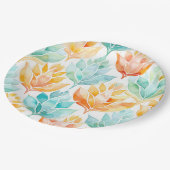 ターコイズタンゲリン抽象芸術結婚フローラ ペーパープレート (アングル)