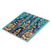 ターコイズタンフローラダマスクタイルウェスタンスタイル タイル (側面)