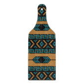 ターコイズタン南西アステカ部族模様 カッティングボード (正面)