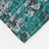 ターコイズタータンチェックファブリック、テクスチャ付き背景。 フリースブランケット (角)