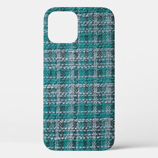 ターコイズタータンチェックファブリック、テクスチャ付き背景。 Case-Mate iPhoneケース (裏面)