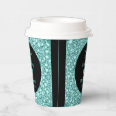 ターコイズダイヤモンドとハート周年記念紙Cu 紙コップ (右)