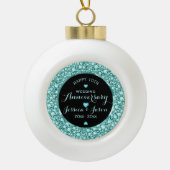 ターコイズダイヤモンドグリッター10周年記念 セラミックボールオーナメント (正面)