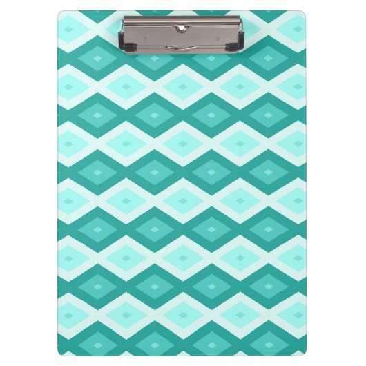 ターコイズダイヤモンドパターン クリップボード (正面)
